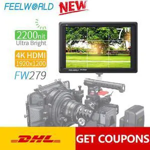 FW279 7" inch Ultra Bright 2200nit on Camera Field DSLR Monitor Full HD 1920x1200 4K  Input Output Photography