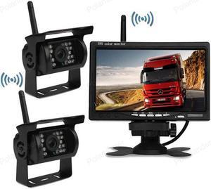 Digital Display 800*480 Resolution 7 inch Car Monitor Screen with 18LED Rearview Camera +Remote Control wireless kit