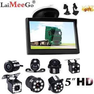 5 Inch TFT LCD HD Screen Car Monitor Parking Rear View Monitor for 170 Angle Vehicle Car Reverse Rear View Backup Camera
