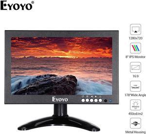 EM08G 8 inch 1280*720 IPS  Monitor Resolution Support VGA/AV/BNC/SPEAK Input for PC TV CCTV Camera Security Raspberry