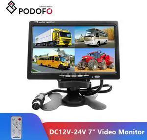 DC12V-24V 7" LCD 4CH Video input Car Video Monitor For Front Rear Side View Camera Quad Split Screen 6 Mode Display
