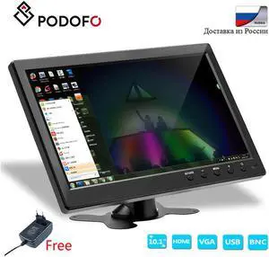 10.1"  LCD HD Monitor & Computer Display Color Screen 2Channel Video Input Security Monitor With BNC / AVI / VGA /