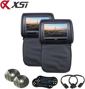 2PCS 9 Inch Car Headrest Monitor MP5 DVD Player Digital TFT LCD Screen with USB/SD/IR/FM Transmitter/Speaker/Game