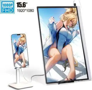 15.6 inch 1080p portable monitor with 6000ma battery 1920X1080 Display type usb-c mihd for iPHONE Huawei Tiktok Live broadcast