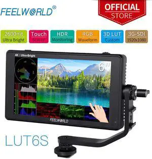 LUT6S 6 Inch 2600nits  3D LUT Touch Scre Camera Field DSLR Monitor with HDR Waveform for Stabilizer Youtube