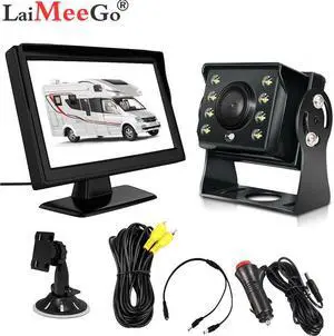 5 inch Vehicle Reverse Monitor High Definition Car Monitor 170 Degree Night Vision Backup Camera Vehicle Reverse 12-24V For Bus
