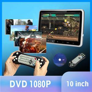 10.1" 1024*600 Car Headrest with Monitor DVD Video Player Portable Car TV Monitor USB/SD//IR/FM TFT LCD Touch Button Games
