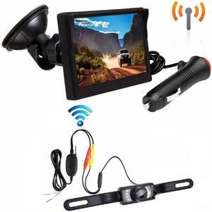 Backup LCD Monitor License Plate Night Vision Rear View Camera Kit Waterproof Car Surveillance Camera