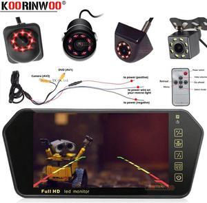 AHD 7" LCD TFT Color Car Monitor Display Mirror AV1/2 Video IN Reverse Trigger Car Rearview camera Backup 12V For DVD