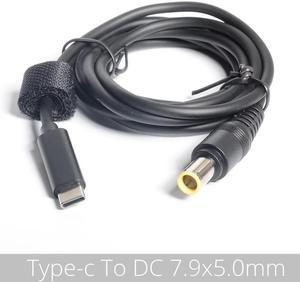 C USB C to 7.9*5.5mm Plug Converter Dc Power PD Adapter Charging Cable for  Thinkpad X60 T60 T61 X200 X201 X220 X230