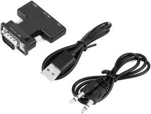 HDMI Input Female to VGA Male Converter Adapter With Audio Cable Support 1080P Signal Output