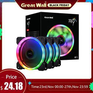 PC Case Cooler Fan Kit 120mm Quiet Computer Case RGB Cooling Fans PC Controller 16 Adjust LED 12V CPU Cooler Fan RGB