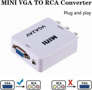 VGA to RCA Converter Adapter Support 1080P VGA2AV Converter For PC Notebook TV HD