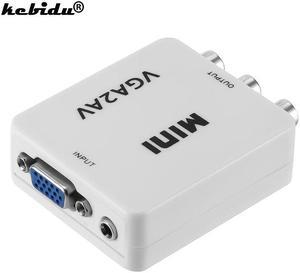 Hot Sale VGA to AV Mini Converter Adapter Support 1080P VGA2AV Converter PC to TV HD Computer to TV Wholesale