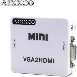 Mini HD 1080P Audio VGA To HDMI HD HDTV Video Converter Box Adapter With HDMI Cable For PC Laptop to HDTV Projector