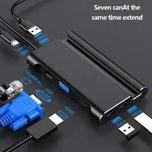 c Docking station hdmi USB 3.0 HDMI VGA RJ45 PD USB Hub for Laptop Macbook Pro  Surface    dex station