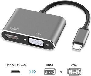 3.1 Type C To HDMI Adapter -C 4K HDMI VGA HUB Video Converter Adaptor  3.0 Hub Adapter Cable For Laptop