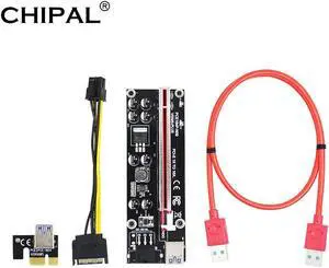 VER009S Plus PCI-E Riser Card PCI Express 1X to 16X USB 3.0 Cable SATA to 6Pin Connector for Graphics Video Card Mining