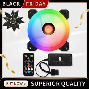 3-Pack LED Cooling Fan RGB 120mm 12V w/ Remote Control For Computer Case PC CPU