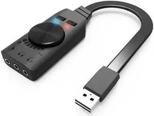USB Sound Card GS3 Virtual 7.1 Channel  USB Converter Adapter Black Stereo Audio 3.5mm Headset For PC Notebook