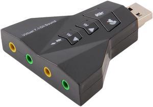7.1 Channel Audio Sound Card Adapter For Laptop PC Mic 3.5mm Interfaces USB Mic Speaker Adapter Simple Use