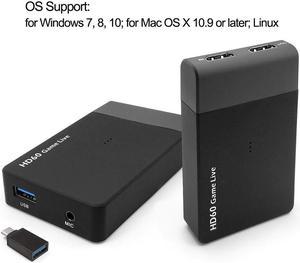 USB 3.0 HD Video Capture 4K 1080P Game Live Streaming Video Converter Support 4K Video Input MIC IN for XBOX One PS4