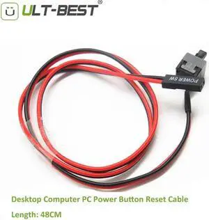 2PCS Desktop Computer PC Power Button Reset Cable Cord Switch Cables Re-starting SW I/O Re-set Power Cabo