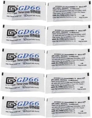 10pcs 66 Thermal Grease Paste Gray Environmentally Friendly Insulation Rapid Cooling High Performance Suitable Chip Radiating