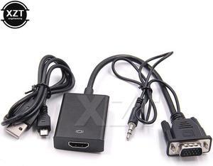 1pcs VGA HDMI 1080p with Auido Converter Cable VGA2HDMI with USB Sound IC Power HDMI digital signal output Adapter