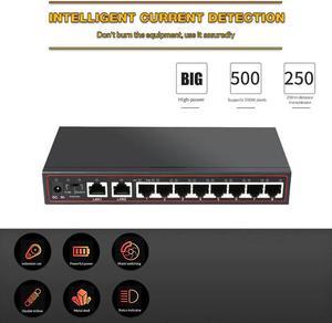 10-Port Poe Switch  48 V Power Over Ethernet Network Switch 802.3 AF / to for IP Camera / Wireless AP / CCTV Camera System