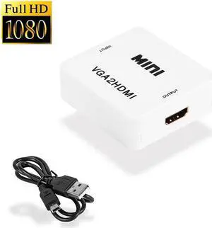 1080P VGA to HDMI Adapter Converter Connector VGA2HDMI With Audio Port for PC Laptop for HDTV Projector