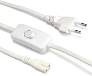 Power Cable EU Euro Plug AC Power Cord 1.2m 250V 2.5A ON/OFF Switch Extension Cord For T4 LED Tube Light Fluorescent Lamp