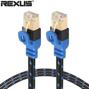 0.5m/1m/5m Braided Ethernet Cable RJ45 Cat7 Lan Wire Network Flat Cable Wire with Fibre Networking Cables for Router Switch