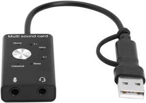 Audio Adapter Computer 3.5mm Microphone Jack Sound Card USB2.0 Type C Stereo Plug And Play Virtual 7.1 For Laptop PC 3D