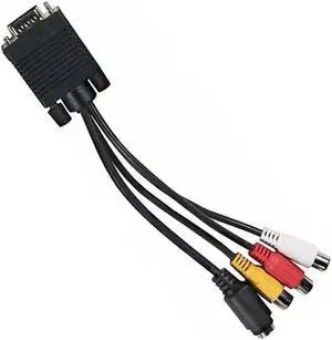 Male to S-Video 3 RCA Jack Female Composite AV TV Out Adapter Converter Connector Video Cable for Laptop PC HDTV