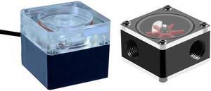 1 Pcs PU-FS6-J Computer Water Cooling Mute Pump & 1 Pcs 3 Way G1/4 Threaded 6 Impeller Water Flow Sensor