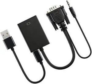 Male to HDMI Female 1080P HD Converter Adapter W/3.5mm Audio DC Cable TV AV HDTV PC Video 2HDMI For PC Laptop Projector