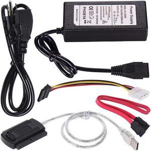 SATA PATA IDE Drive to USB 2.0 Adapter Converter Cable for Hard Drive Disk HDD 2.5" 3.5" with External AC Power Adapter