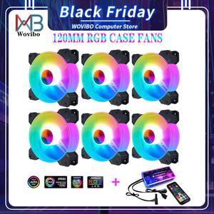 120 mm Computer Case Fan RGB Fan Adjustable  Lamp Light For Radiator Mute PC 120mm Fans Adjust Cooler Ventilador