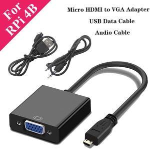 HDMI to VGA Cable Adapter Converter with Audio Cable  USB Cable for PC XBOX PS 3/4 HDTV Raspberry Pi 4 Model B 4B