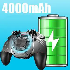 Mobile Game Controller Gamepad With NEW AK77 Phone Cooler Fan Game Controller Grip 6 Finger TriggerJoystick For PUBG