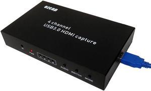 4 Channel USB3.0 HDMI Capture recorder 1080P, real-time record,connect to any video for Windows,Mac, Linux, Android os