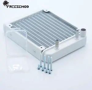 white aluminum radiator 12CM installation position with water inlet piano paint surface. SR-JZFS12