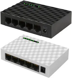 5-Port Network Switch 4-Wire RJ45 Gigabit Ethernet 1000Mbps Splitter Travel Lan Switch Hub for PC Desktop EU Plug