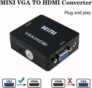 1080P MINI VGA to HDMI Converter With Audio VGA2HDMI Video Box Adapter for Notebook PC for HDTV Projector