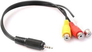 2.5mm Mini AV Male to 3RCA Female M/F o Video Cable Stereo Jack Adapter Cord