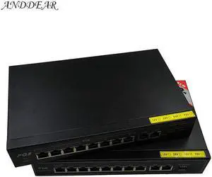 10port gigabit unmanaged poe switch 8*10/100  mbps POE poort; 2*10/100/1000  mbps UP Link poort;NVR port 280M network switch
