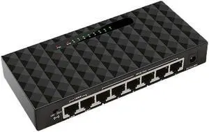 8 Port Gigabit Switch Network Ethernet Hub Adapter Full or Half Duplex Ex Ch Ange