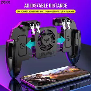 Mobile Joystick Controller L1R1 Trigger Gamepad for COD iOS Android Six 6 Finger Call of Duty Mobile Gamepad Cooling Fan