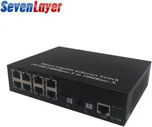 web management 8UTP&2SC Industrial Fiber Switch Ring mode 2 1.25G fiber port Smart Gigabit Ethernet Fiber Switch 1000M RJ45